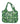 Bolso verde con palmeras, figuras de animales y letras Costa Rica Pura Vida blancas.