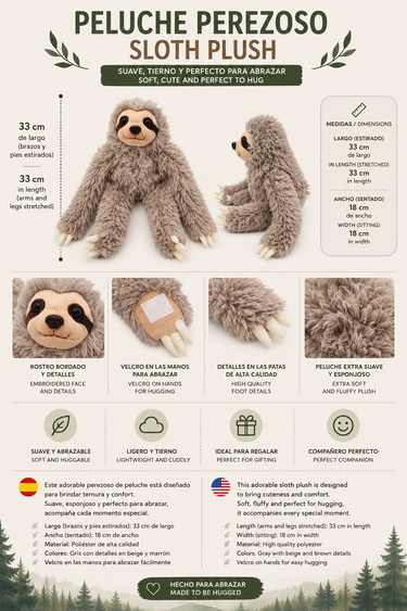 Peluche Perezoso 33cm